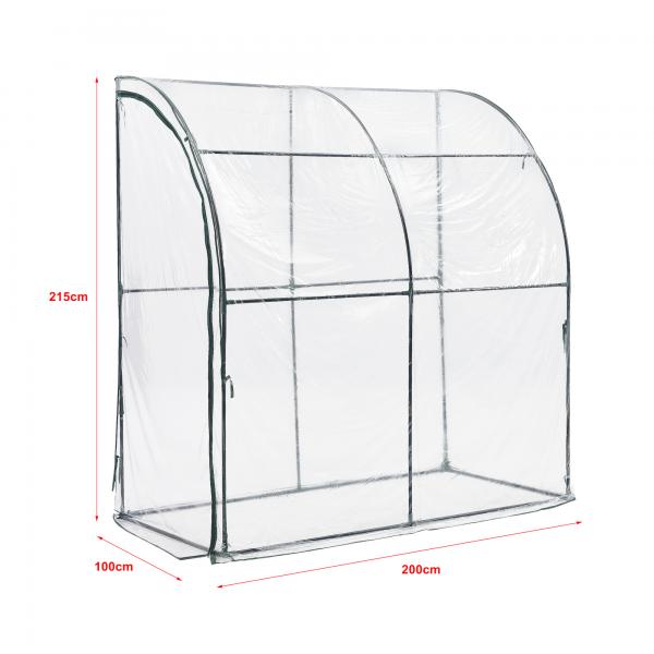 Wand-Gewächshaus Juta 100x200x215cm PVC Folie Transparent