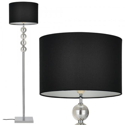 Lampadaire Spheridern 1x E27 Ø 37,5 x 155 cm chrome/noir