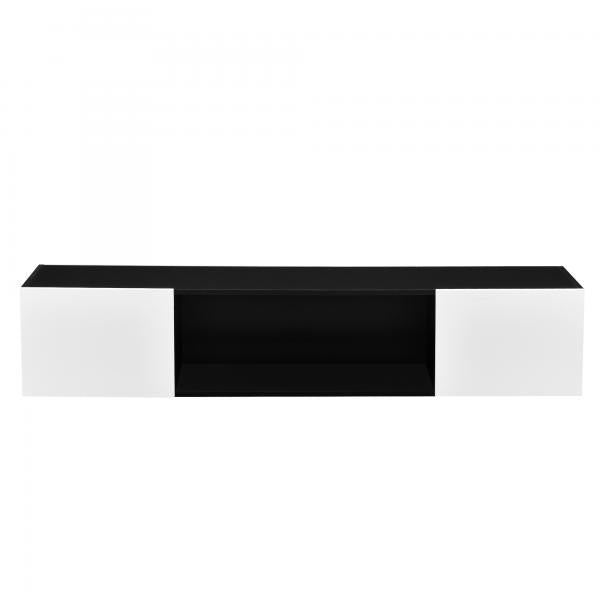 Planche suspendue Thabong 150x30x30 cm avec éclairage LED noir/blanc