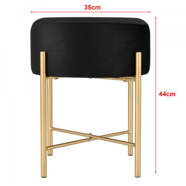 Tabouret Kungälv tabouret rembourré jusqu'à 100 kg noir/couleur laiton