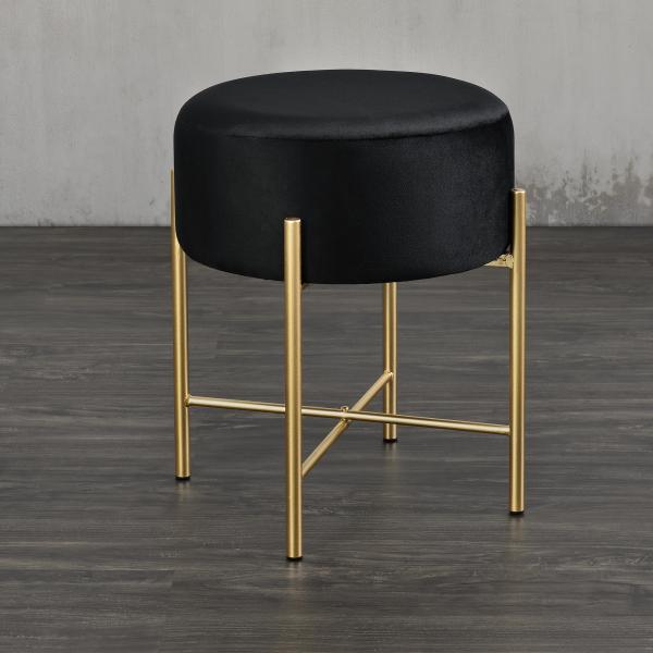 Tabouret Kungälv tabouret rembourré jusqu'à 100 kg noir/couleur laiton