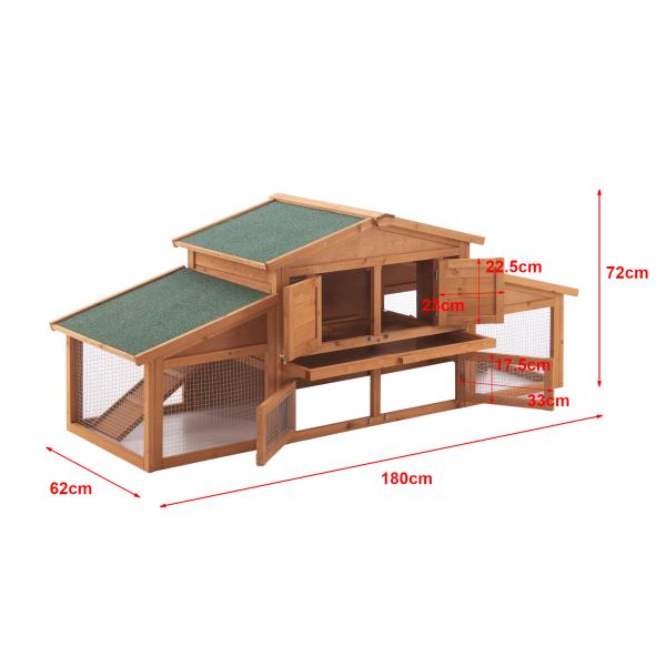 Kaninchenstall Schmitten 72x180x62cm Tannenholz