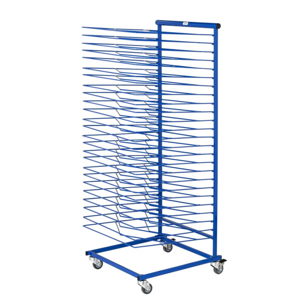 Carrello per l'asciugatura dei quadri per 25 quadri, 460 x 500 x 1.200 mm, portata: 10 kg