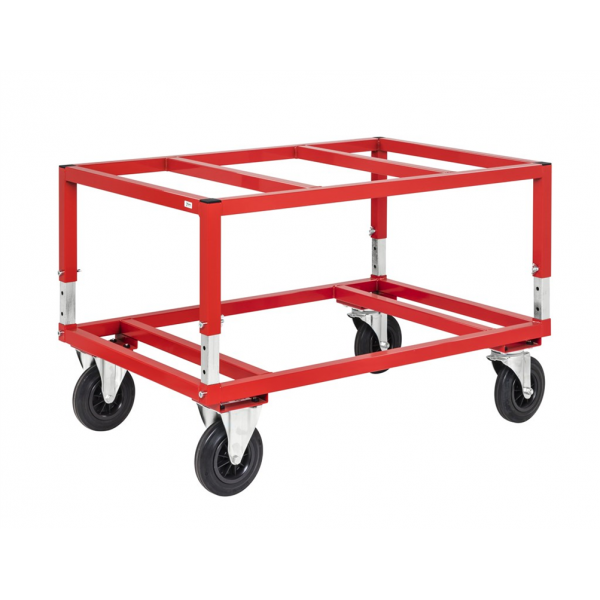 Palettenwagen Höhenverstellbar Rot Euro Paletten - Palo24