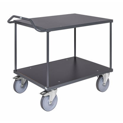 Tischwagen MDF Platte Markierungsfreie Rollen 2 Böden mit Bremse - Palo24