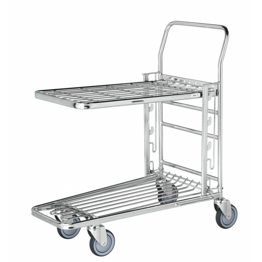 Stapelbarer Einkaufwagen höhenverstellbarem Boden - Palo24