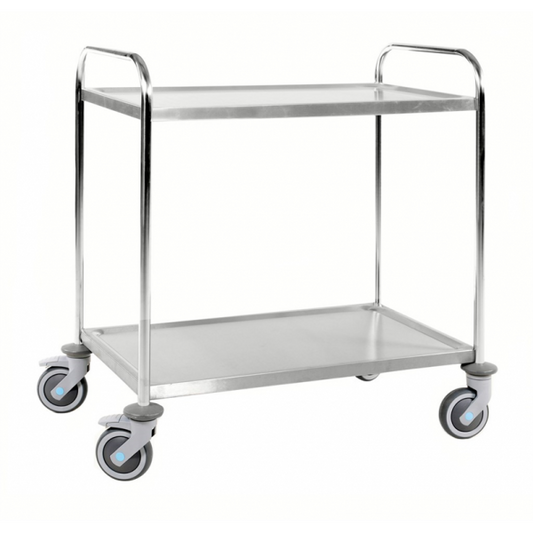 Edelstahl Servierwagen mit 2 Böden, Klasse C3 Edelstahl 18/0 - Palo24