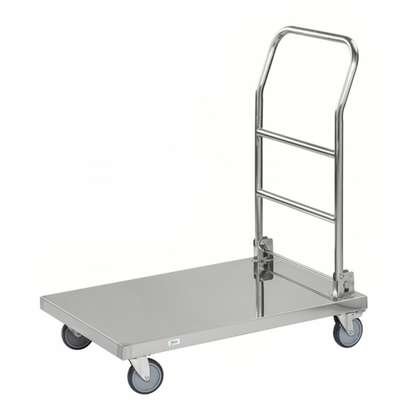 Edelstahl Plattformwagen mit höhenverstellbarem Griff, Klasse C2 Edelstahl 18/0 - Palo24