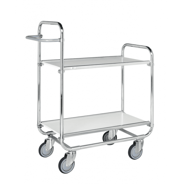 Etagenwagen Kommissionierwagen bis 250kg belastbar, 4 Lenkrollen mit Bremse - Palo24