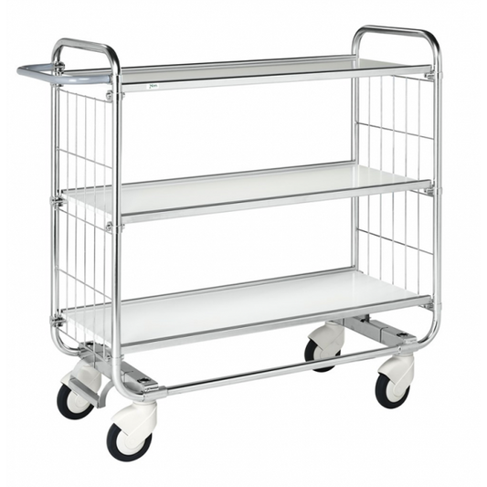 Kommissionierwagen 3 Böden Gr. L Gitter E-Commerce Serie 8000 Bremssystem - Palo24