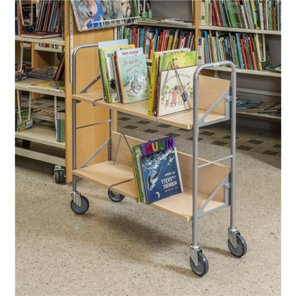 Carrello archivio effetto betulla con 2 ripiani inclinati, portata 50 kg