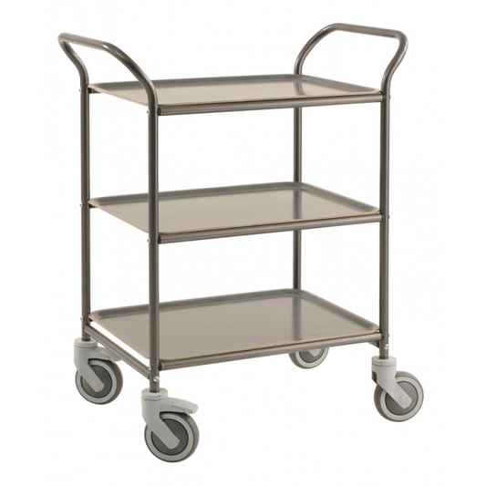 Servierwagen mit drei herausnehmbaren Tabletts Tablettwagen mit Bremse - Palo24
