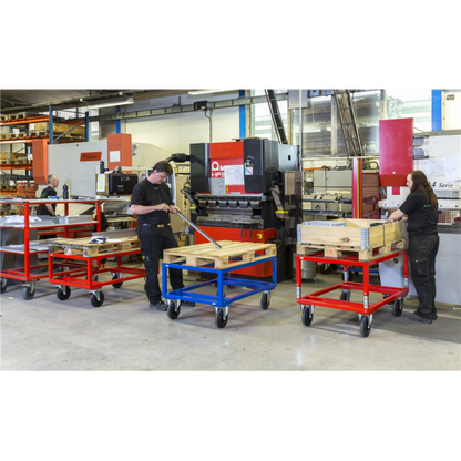 Paletten-Fahrgestell Palettenwagen Traglast: 800 kg - blau - Palo24