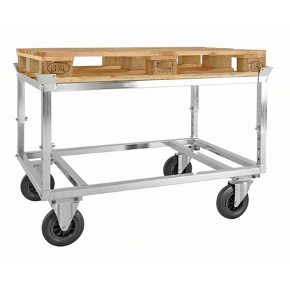 Verzinkter Palettenwagen mit Palettenhalter für Paletten 800x600mm 1200x800 mm 1200x1000 mm - Palo24