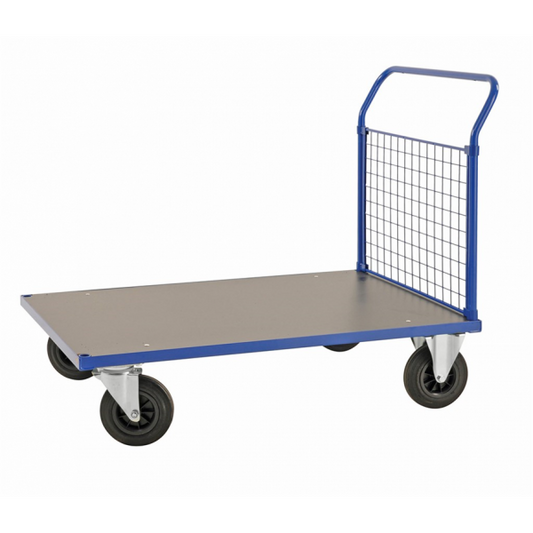 Gitterwand-Plattformwagen MDF Platte Blau Industrie Schule Transport - Palo24