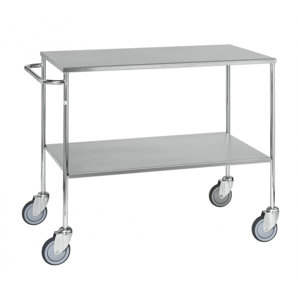 Servierwagen mit Edelstahlblech überzogen | Verschweißt und elektrolytisch verzinkt - Palo24