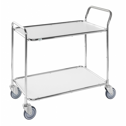 Schmaler Transportwagen mit 2 Böden Tischwagen Elektrolytisch verzinkt - Palo24