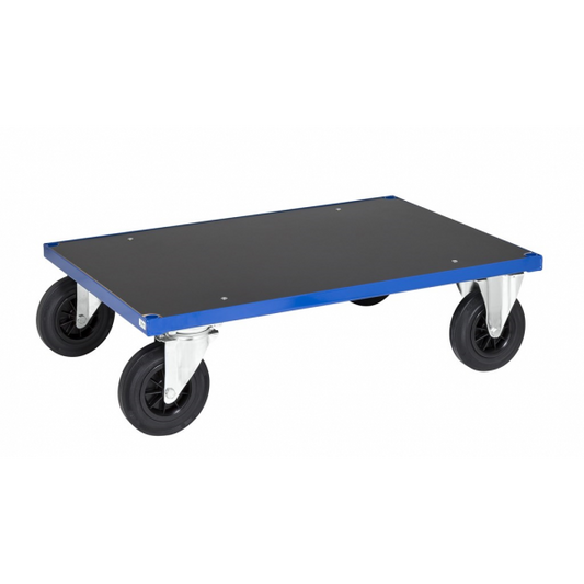 Robuster Plattformwagen MDF Platte Blau Industrie Schule Transport - Palo24