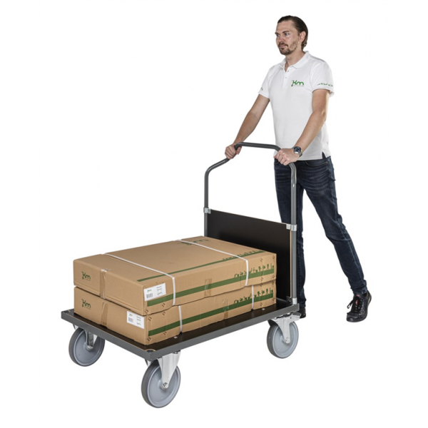 Plattformwagen MDF Platte mit Bremse Markierungsfreie Rollen - Palo24