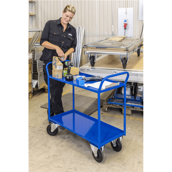 Etagenwagen mit 2 Böden bis 400kg belastbar Weiss - Palo24