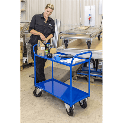 Etagenwagen mit 2 Böden bis 400kg belastbar Weiss - Palo24