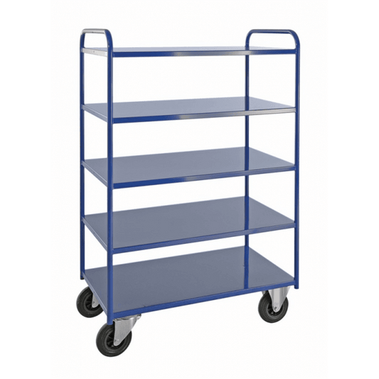 Etagenwagen mit 5 Böden bis 400kg belastbar blau - Palo24