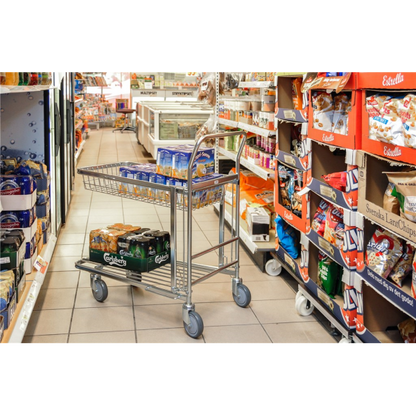 Einkaufswagen Lagerwagen mit Gitterkorb mit Bremse - Palo24