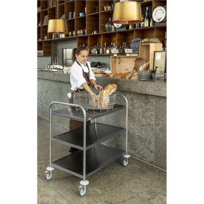 Edelstahlwagen mit 3 Böden und einer Vielzahl von Anwendungsmöglichkeiten - Palo24