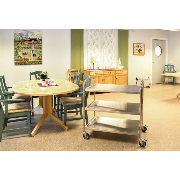 Edelstahlwagen mit 3 Böden und einer Vielzahl von Anwendungsmöglichkeiten - Palo24