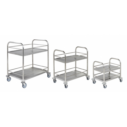 Edelstahl Servierwagen mit 2 Böden, Klasse C2 Edelstahl 18/0 - Palo24