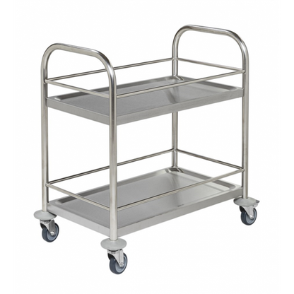 Edelstahl Servierwagen mit 2 Böden, Klasse C2 Edelstahl 18/0 - Palo24