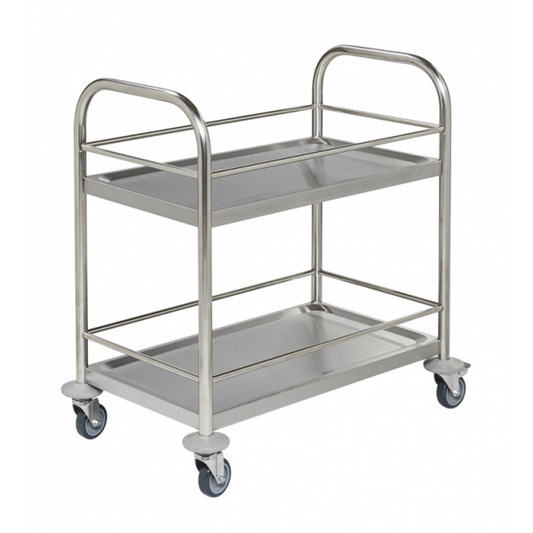 Edelstahl Servierwagen mit 2 Böden, Klasse C2 Edelstahl 18/0 - Palo24