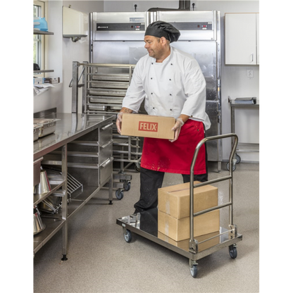 Edelstahl Plattformwagen mit höhenverstellbarem Griff, Klasse C2 Edelstahl 18/0 - Palo24