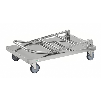 Edelstahl Plattformwagen mit höhenverstellbarem Griff, Klasse C2 Edelstahl 18/0 - Palo24