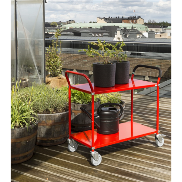 Chariot de table chariot coloré chariot à étages 2 étagères jaune 