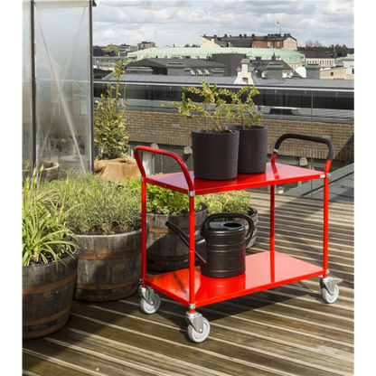 Tischwagen Farbiger Wagen Etagenwagen Schwarz 2 Böden mit Bremse - Palo24