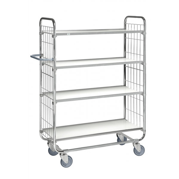 Kommissionierwagen 4 Böden Gr. XL Gitter E-Commerce Serie 8000 mit Bremse - Palo24