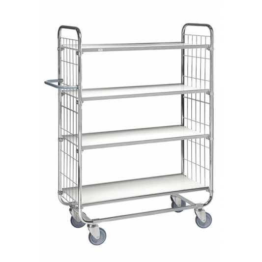 Kommissionierwagen 4 Böden Gr. XL Gitter E-Commerce Serie 8000 mit Bremse - Palo24