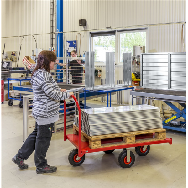 Extra großer Plattformwagen Schwerlast Rot - Palo24