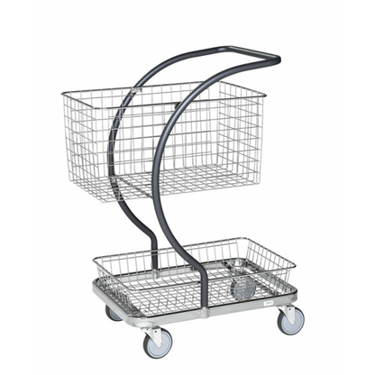 C-Line Einkaufswagen Korb verchromt Rahmen grau lackiert - Palo24