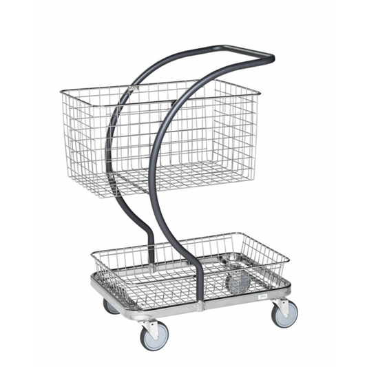 C-Line Einkaufswagen Korb verchromt Rahmen grau lackiert - Palo24