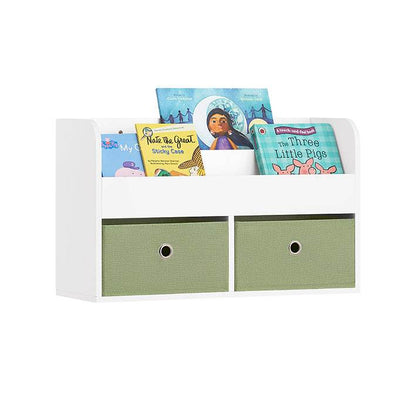 Kinderregal | Wandgarderobe | Bücherregal für Kinder | Grün Weiss KMB81-W - Palo24