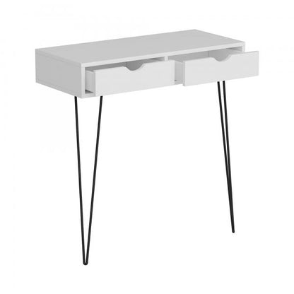 Table console Ebeltoft avec 2 tiroirs 90x90x40 cm blanc