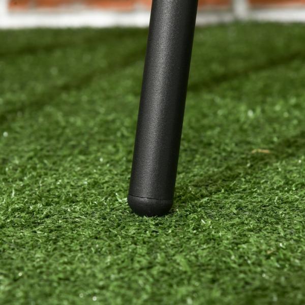 Gartenmöbel-Set, 3-tlg., runder Tisch, zwei Klappstühle, Stahlrahmen, grau - Palo24