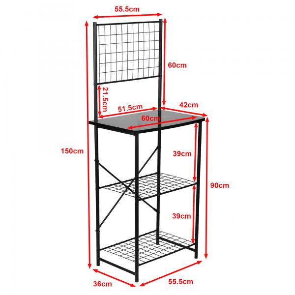 Etagère de cuisine Nibe 150x60x42 cm aspect marbre