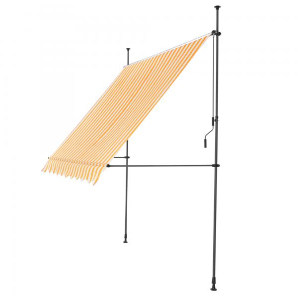 Klemmmarkise 400x120x200-300cm ohne Bohren Gelb / Weiss