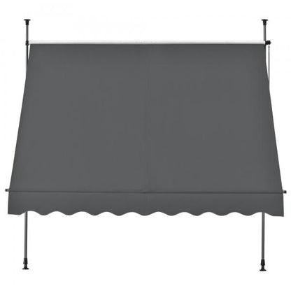 Tenda da sole a morsetto 250x 118 x 205-300 cm protezione solare senza foratura grigio