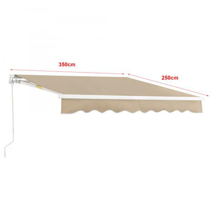 Tenda da sole a braccio articolato Bitonto 350x250cm con manovella Beige