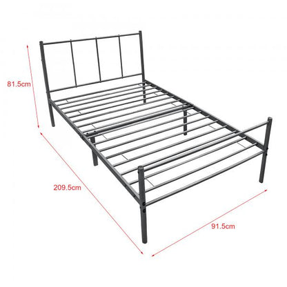 Metallbett Laos 90x200 cm mit Kaltschaummatratze Dunkelgrau