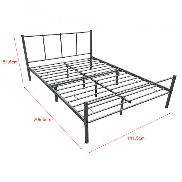 Metallbett Laos 140x200 cm Dunkelgrau